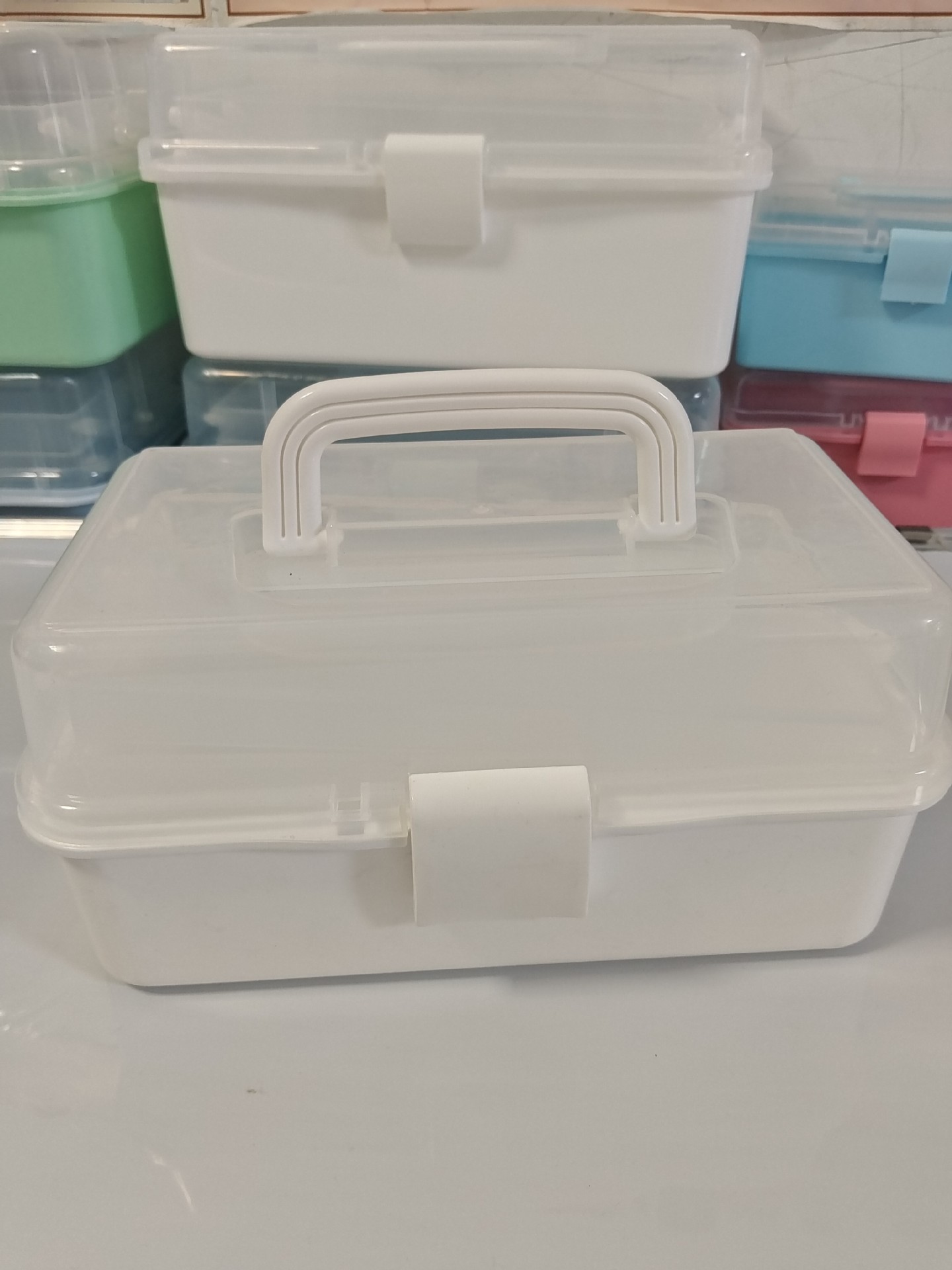 Three-Layer Portable Storage Box Foldable Extra Large Hardware Toolbox Nail Beauty Box Art Sundries Plastic Storage Box