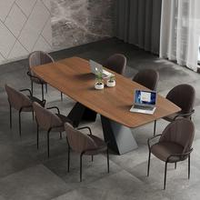 轻奢极简实木餐桌大班台 长桌办公桌创意书桌洽谈桌工作台老板桌