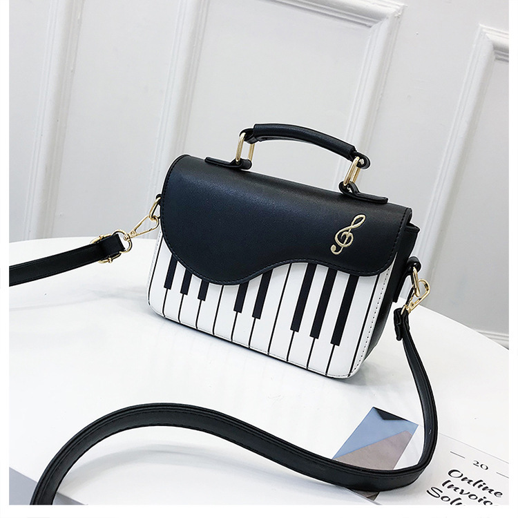 韩版女包批发pu新款时尚撞色钢琴包甜美风清新单肩斜跨手提小方包