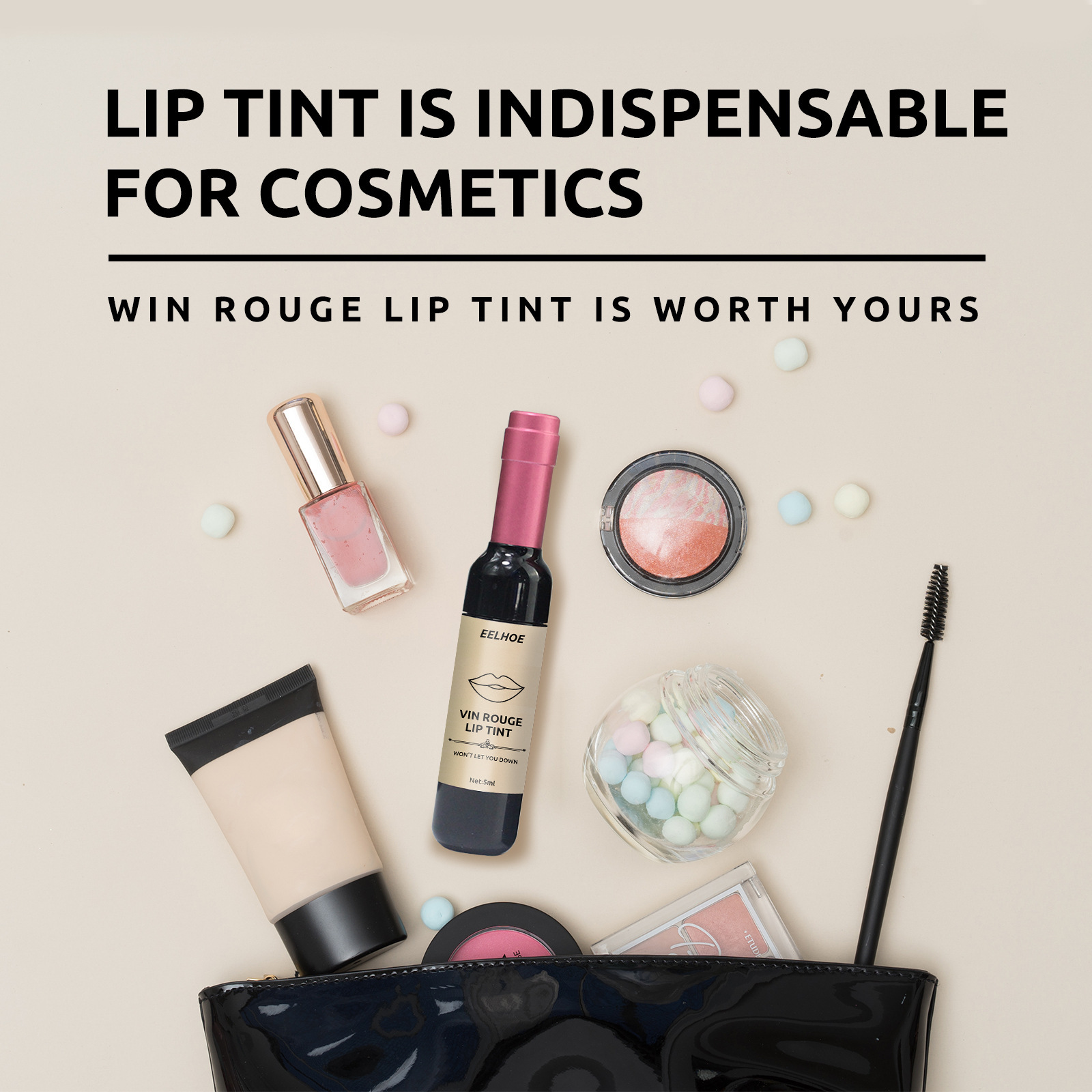 vin rouge lip tint 红酒口红显色便携创意不掉色滋润唇釉