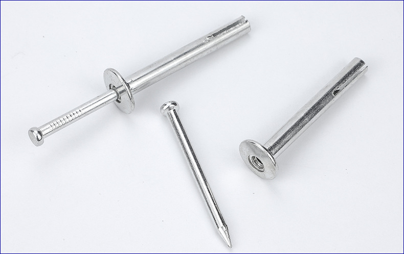 镀白锌美式击芯膨胀钉壁虎钉水泥墙门窗快速打入式膨胀螺丝螺钉m6