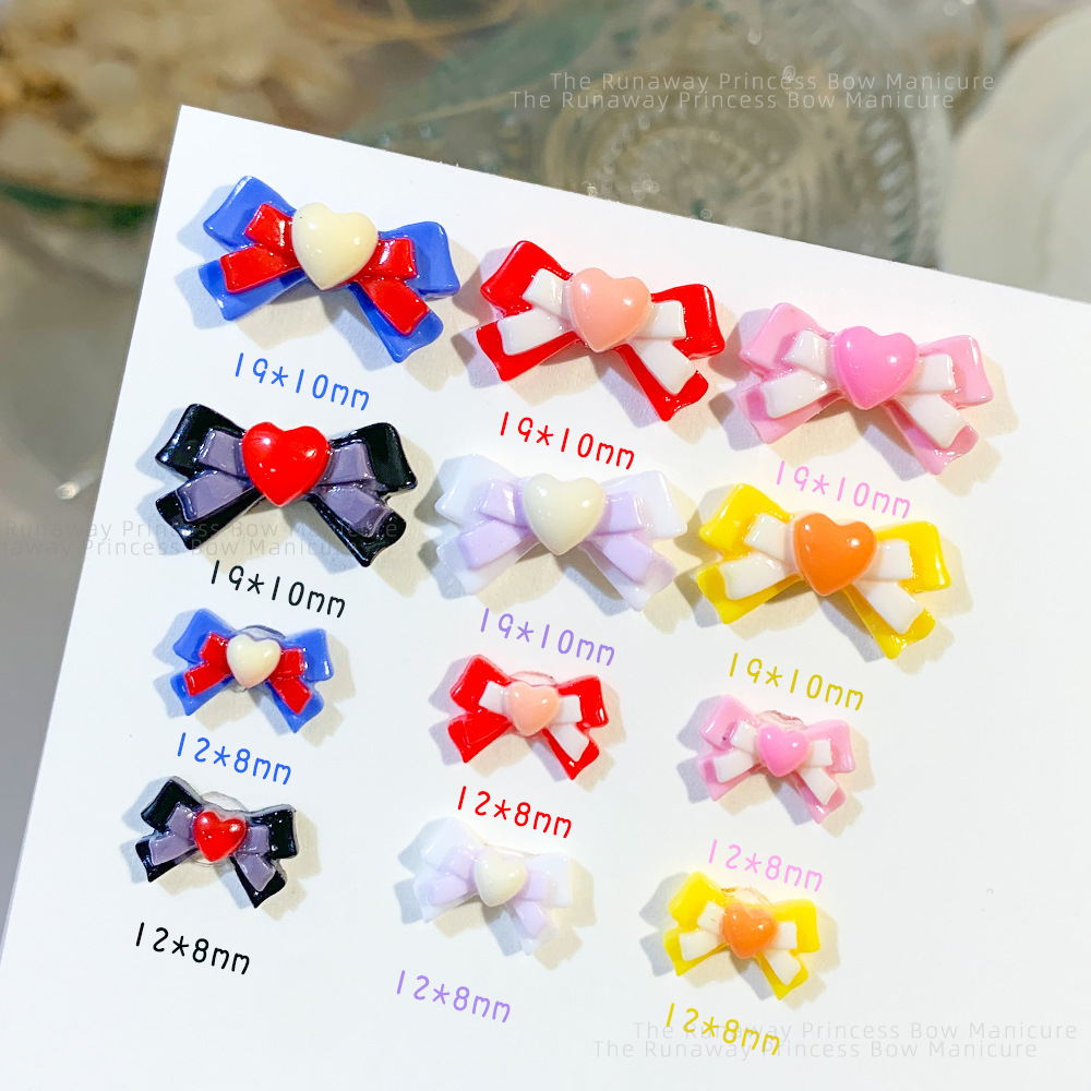 diy树脂配件批发美甲饰品在逃公主爱心蝴蝶结美甲装饰材料可爱-阿里巴