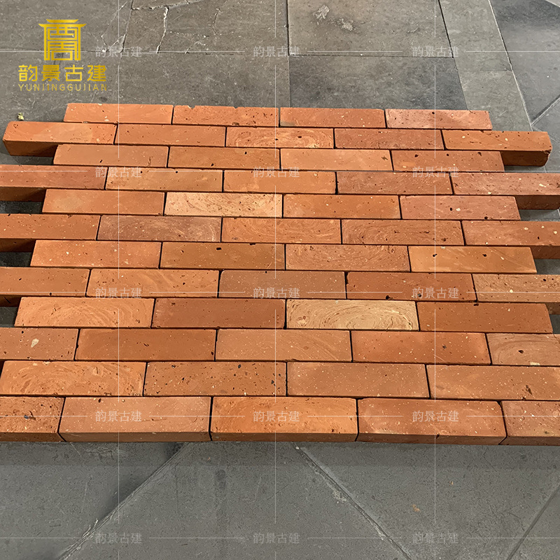 仿古红砖铺地 红色粘土地砖 手工砖庭院红砖 中式复古红地砖墙砖