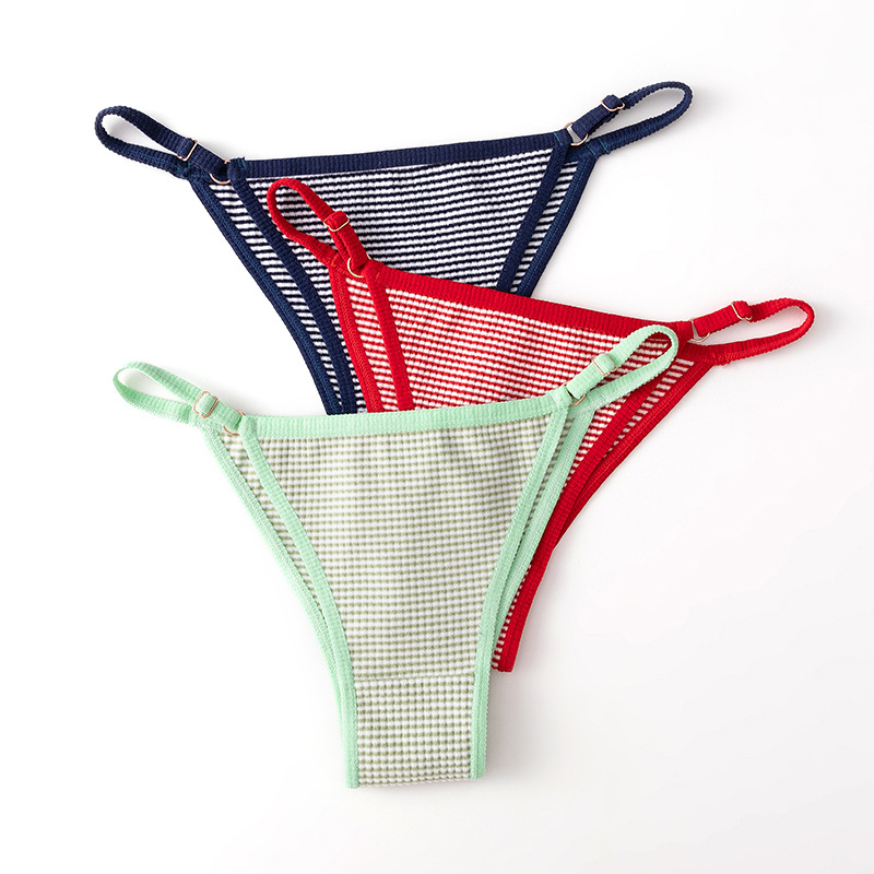 外贸性感丁字内裤女士细带可调节低腰巴西裤带扣女性风骚内裤批发