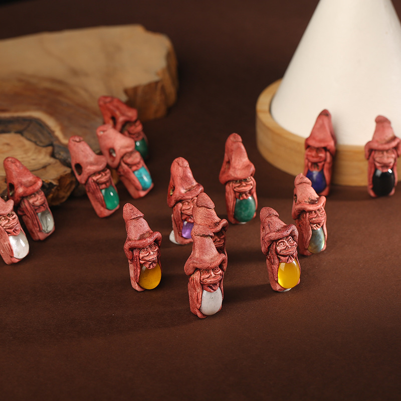 天然水晶北欧小精灵吊坠项链女毛衣链护身符挂件情侣原创设计