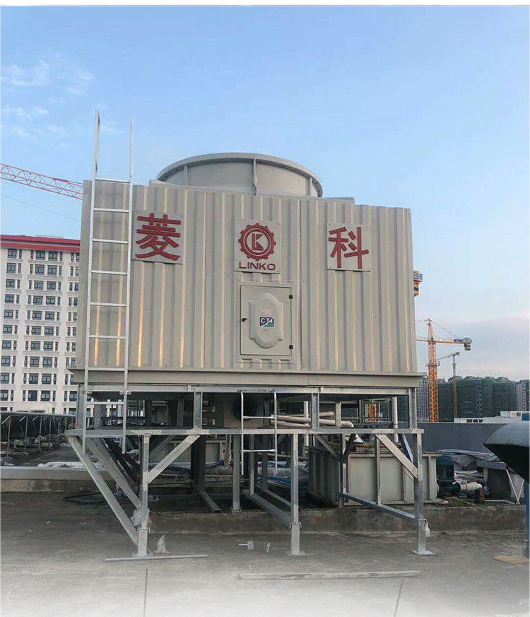 200吨超低噪音商场中央空调冷却塔中温钢管全封闭单面进风冷却塔