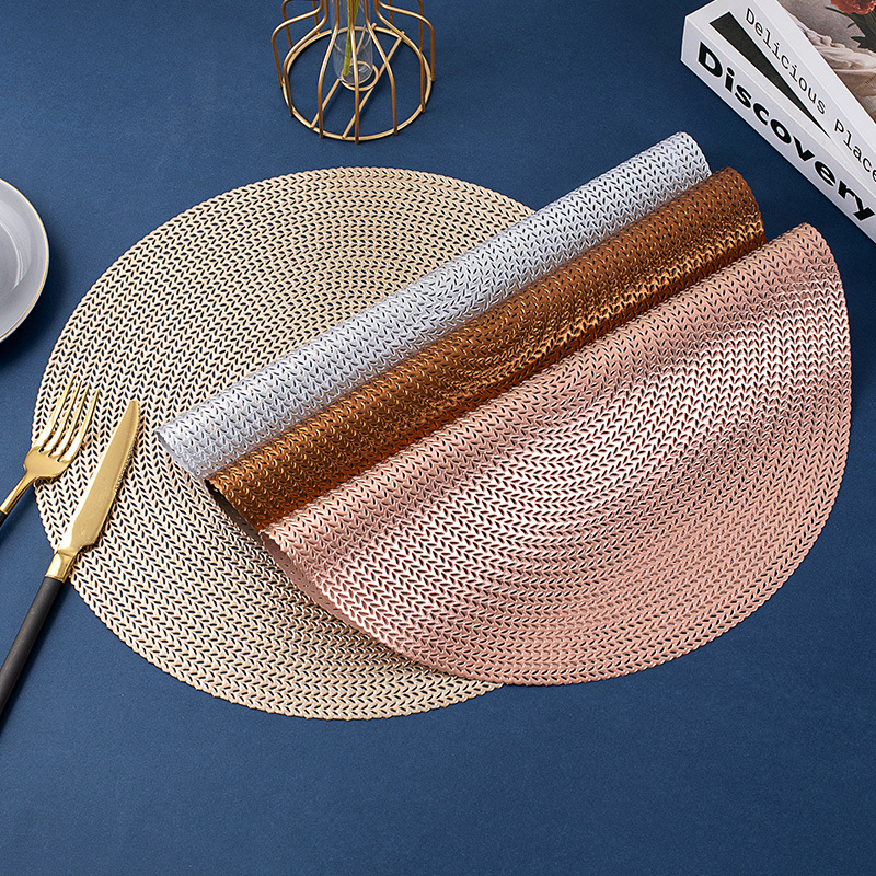 round hollow pvc placemat nordic style coaster insulated dining table mat non-slip bowl mat cross-border wheat western-style placemat