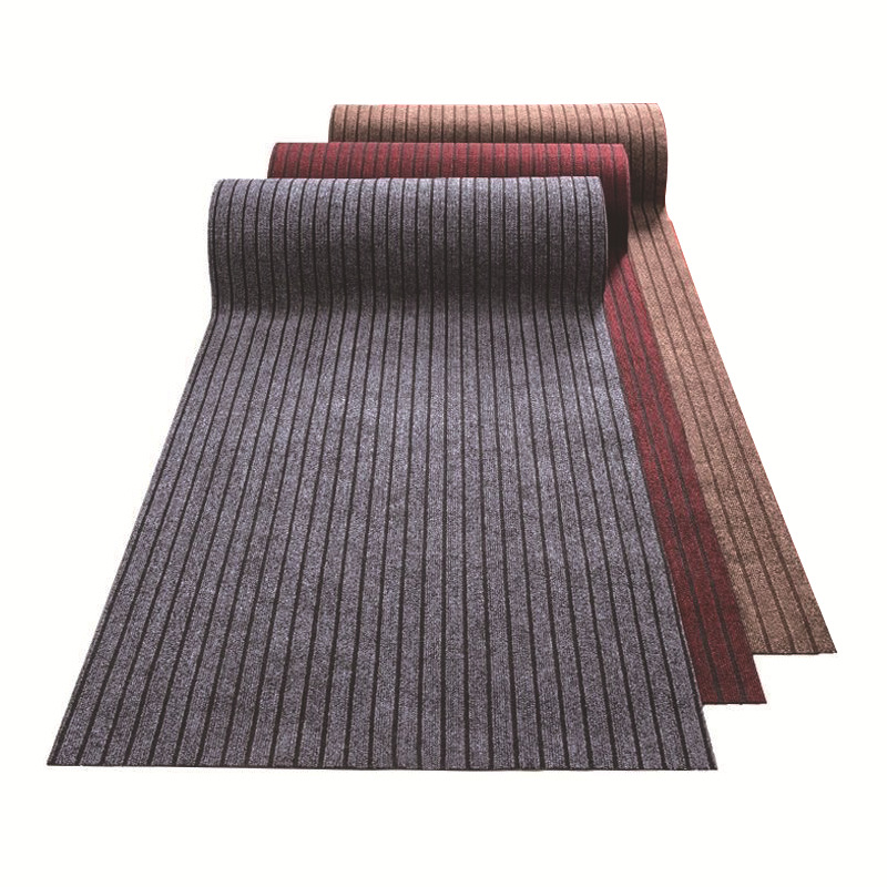七条纹tpr防滑地垫 背胶办公室吸水走廊楼梯垫入户商用pvc地毯tpe
