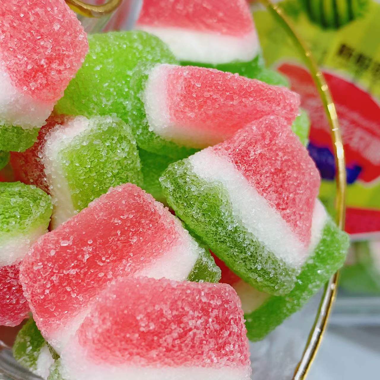 新榕园 西瓜造型橡皮糖200g 儿童果汁软糖qq糖休闲零食水果味软糖