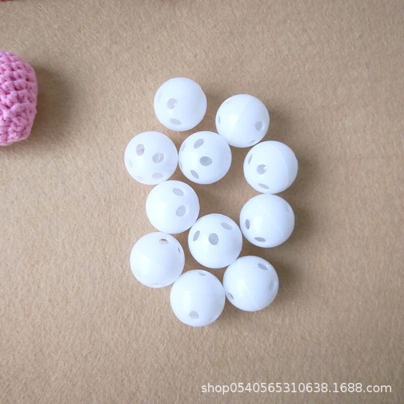 supply baby toy accessories 24mm plastic bell five-hole bell ring ball white ball