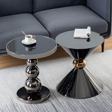 TJHQSF-671不锈钢轻奢创意角几客厅沙发茶几边几休闲咖啡桌圆桌