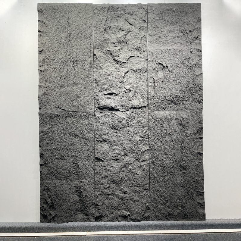 轻质文化石pu石皮1200x600仿真蘑菇石石材大板电视背景墙大厅墙砖