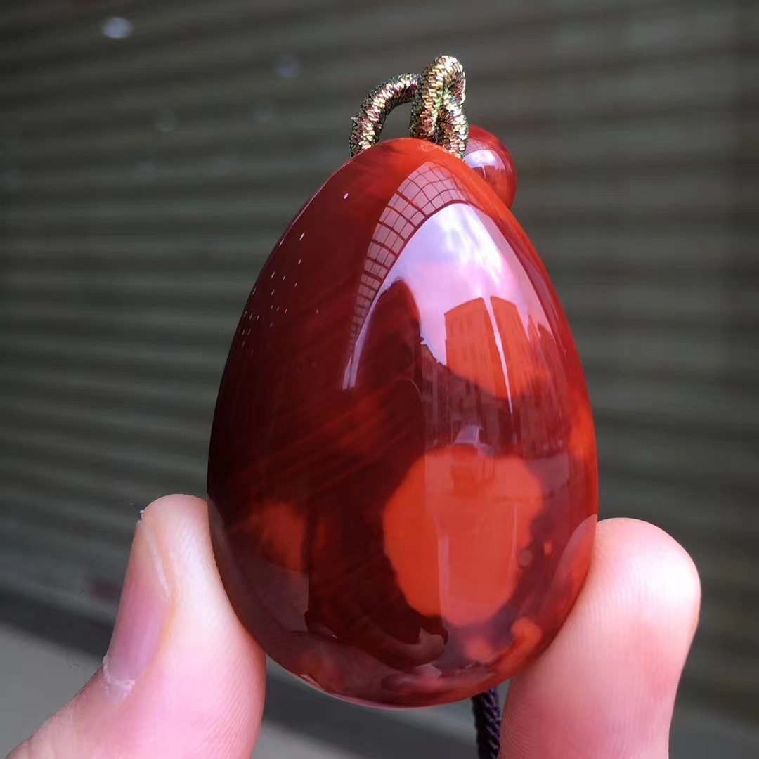 天然南红瓦西料玫红柿子红吊坠 百搭diy镶嵌 满色满肉 全品无瑕疵