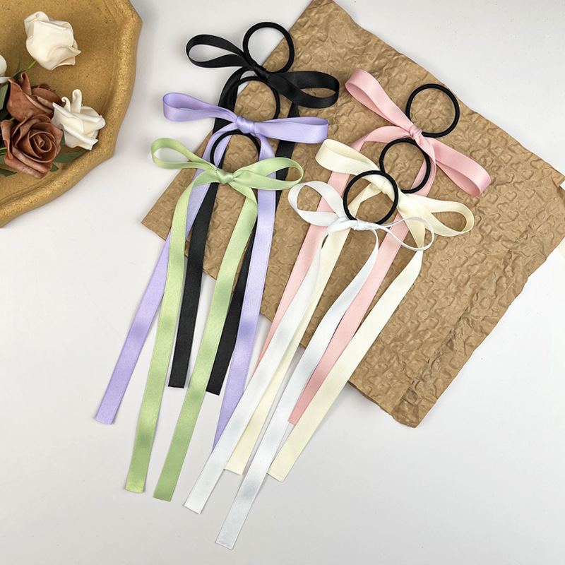 Sweet Girl Ballet Style Ribbon Tie Hair Bow Streamer Hair Tie Hair Rope Simple All-Match Tie Hair Hair Accessories