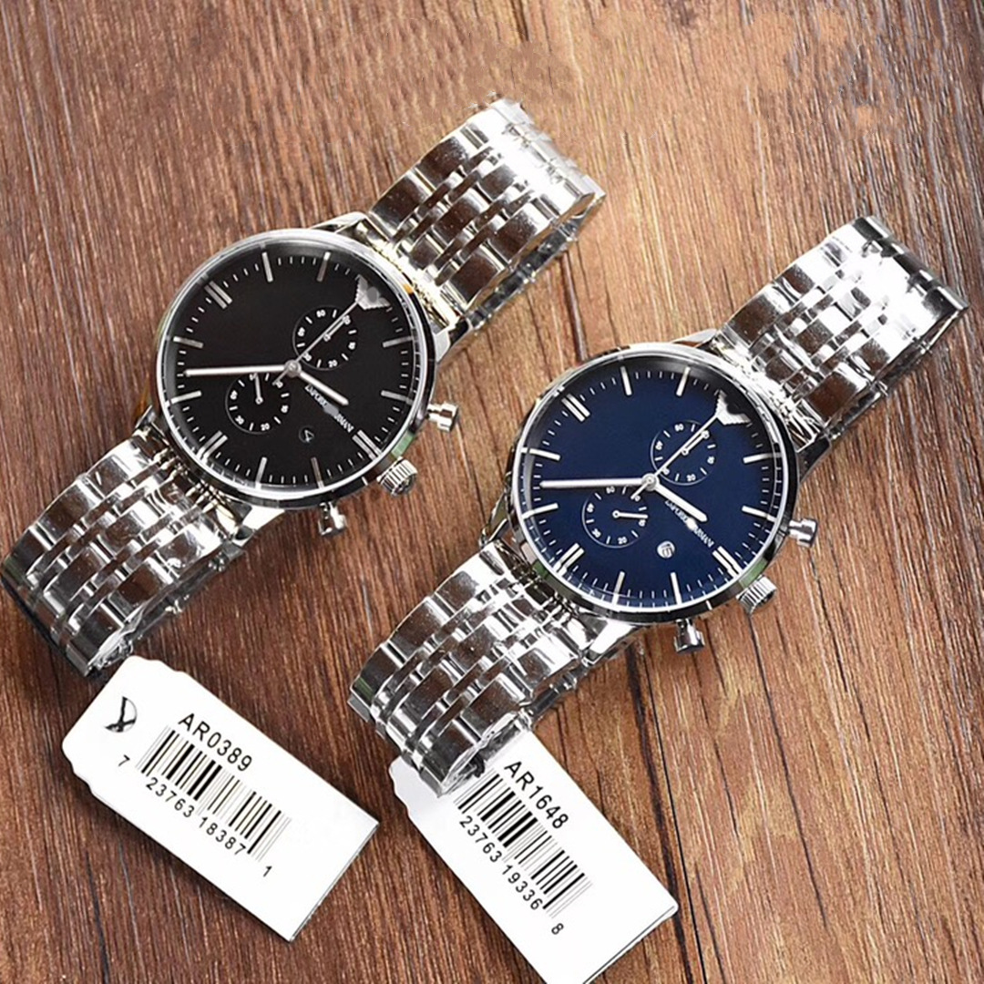 潮流阿针玛尼黑武士休闲商务男士腕表钢带日历石英表ar1648ar0389