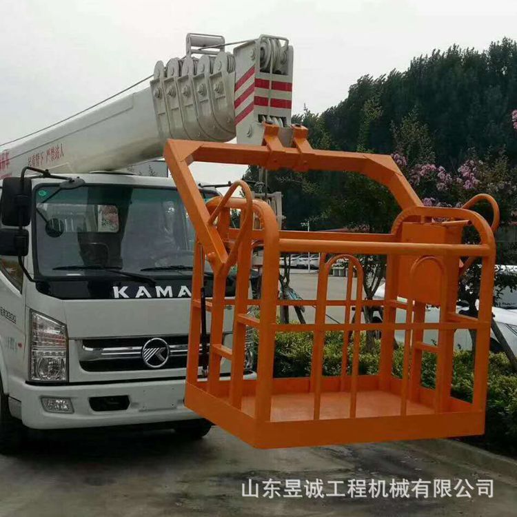 市政施工地吊车顶筐360度旋转吊车吊笼双人自平衡吊车吊篮