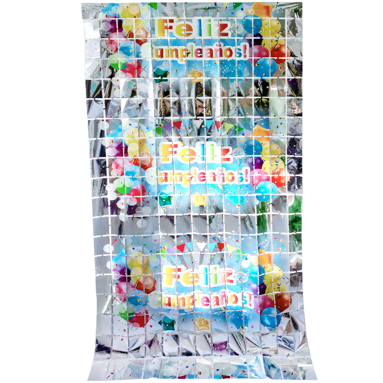 Factory Tinsel Curtain Happy Birthday Tinsel Curtain Background Layout Birthday Party Decoration Scene Spanish Square Curtain