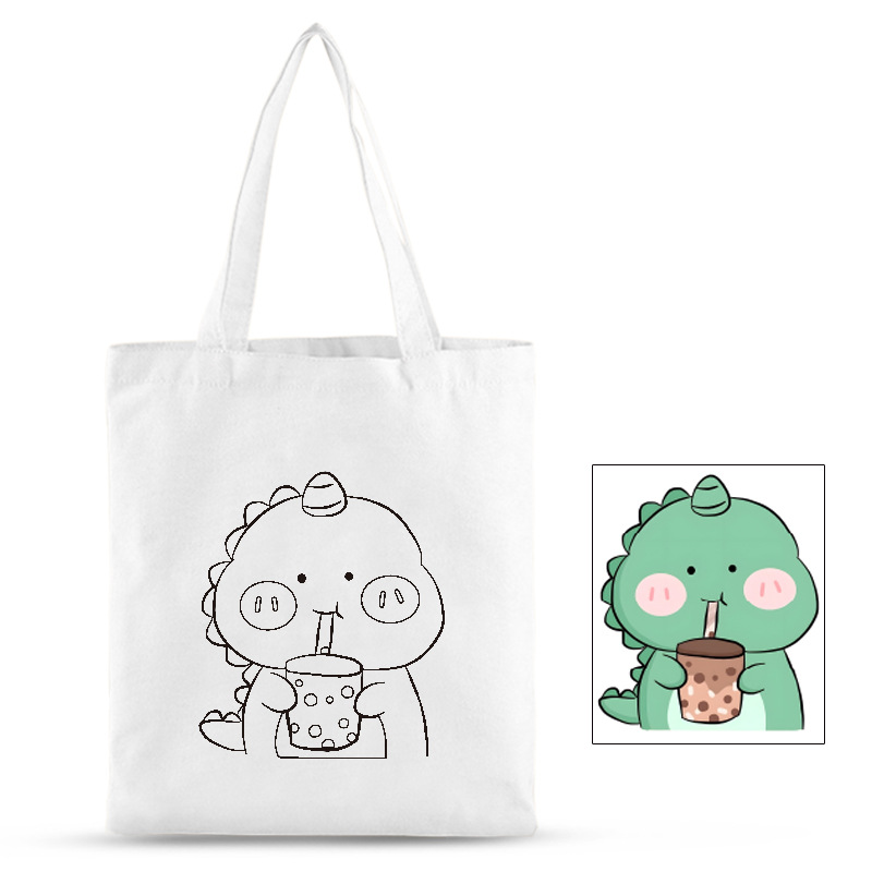 现货幼儿童绘画涂鸦色美术创意手工帆布包搭配颜料diy手绘帆布袋