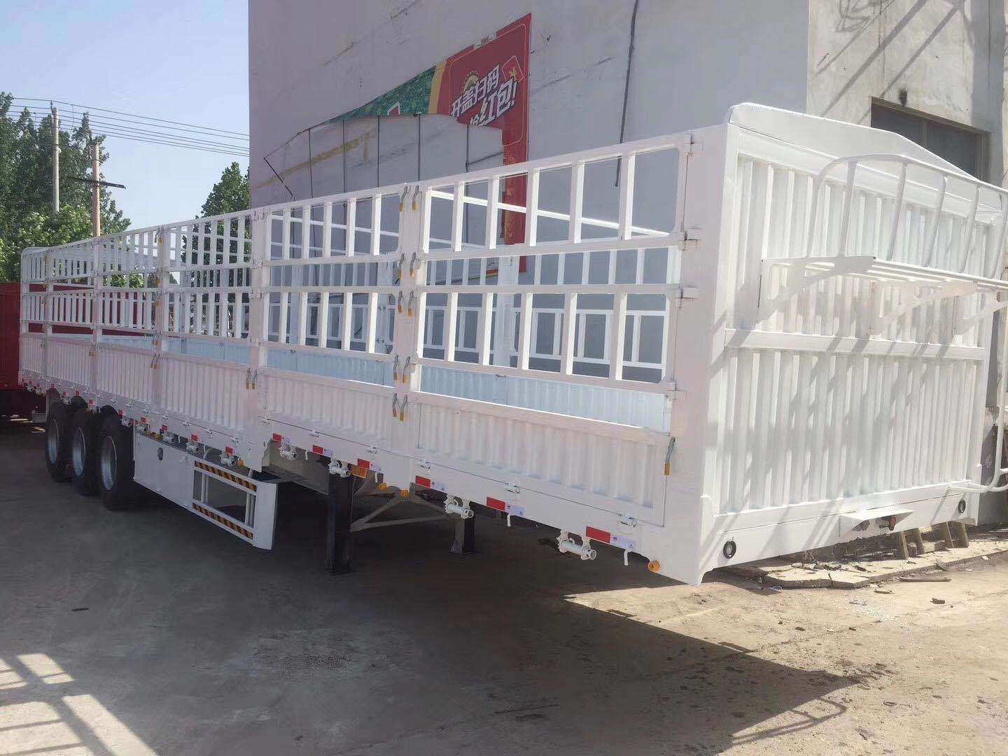 新型13米鹅颈高栏半挂车 高低板对开门花篮挂车 多种配置挑选