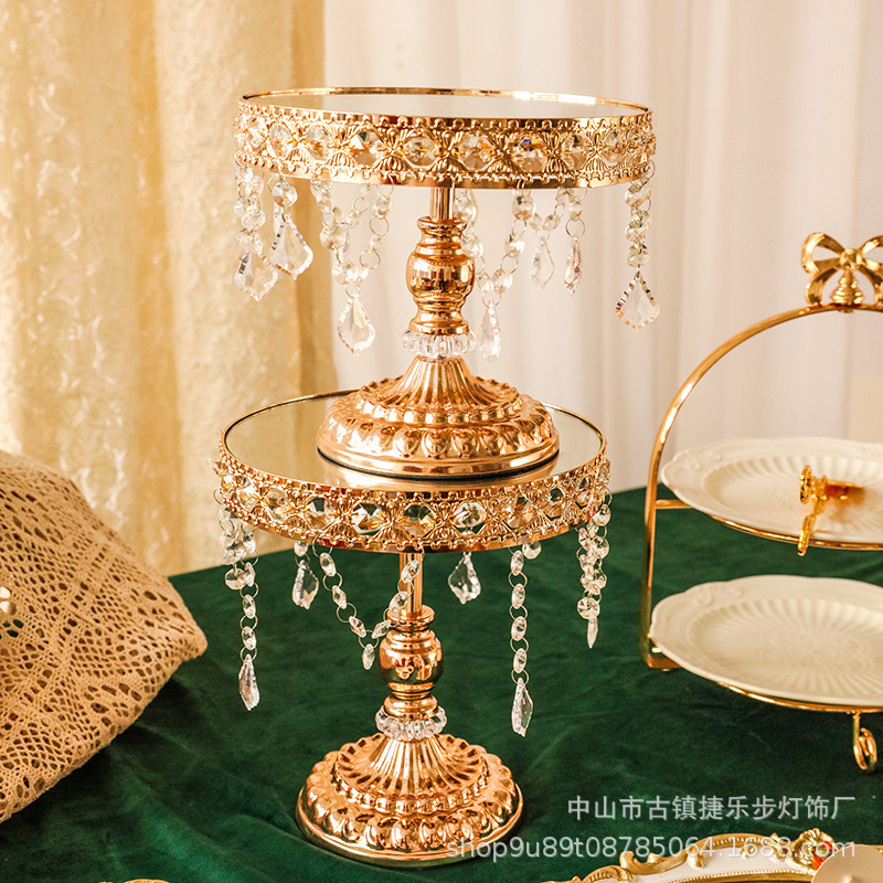 European-Style Wrought Iron Cake Stand Set Wedding Decoration Dessert Shop Dim Sum Rack Cocktail Party Ball Props Cake Tray