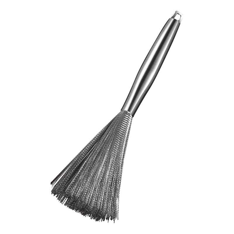 304 Stainless Steel Wok Brush Household Steel Wire Cleaning Brush Kitchen Does Not Hurt Wok Brush Pot Bowl Dirt Removal Artifact Wire Brush