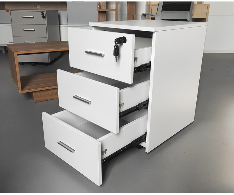 办公活动柜木制资料文件柜移动储藏矮柜板式收纳抽屉柜储物柜带锁