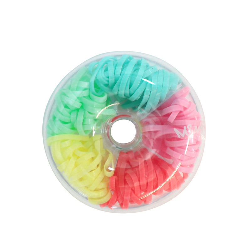 Candy-Colored Donut Boxed Hair Rope Basic Disposable Rubber Band Girl High Elastic Hair Bands Durable Hair Ring