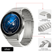 适用于三星华为手表一珠竹节手表表带22mm一珠同款钛金属表带