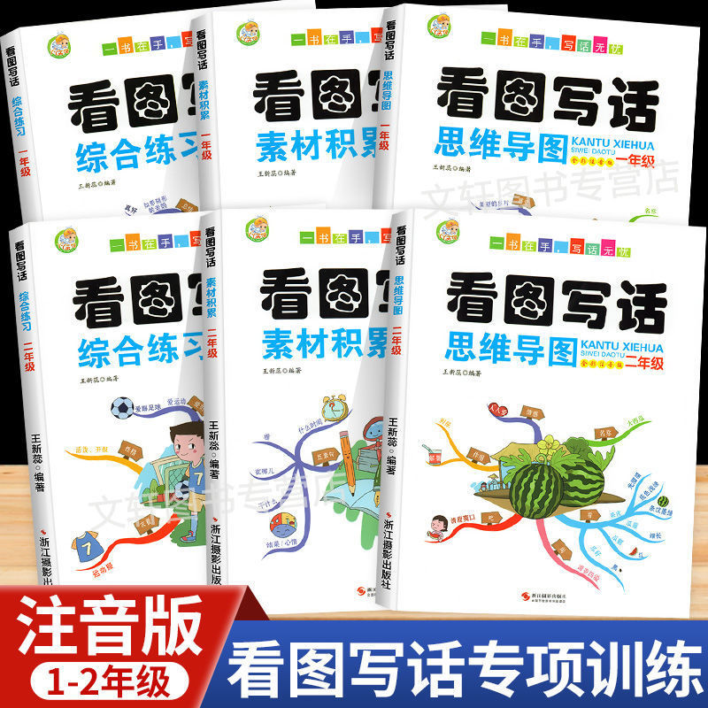 看图写话综合练习一二年级上下册素材积累思维导图人教版语文专项