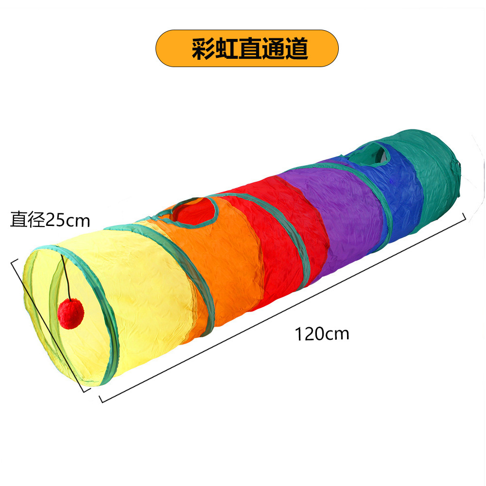 Cross-Border New Arrival Manshang Pet Cat Toy Rainbow Cat Tunnel Pet Track Cat Drill through Rolling Dragon Factory in Stock