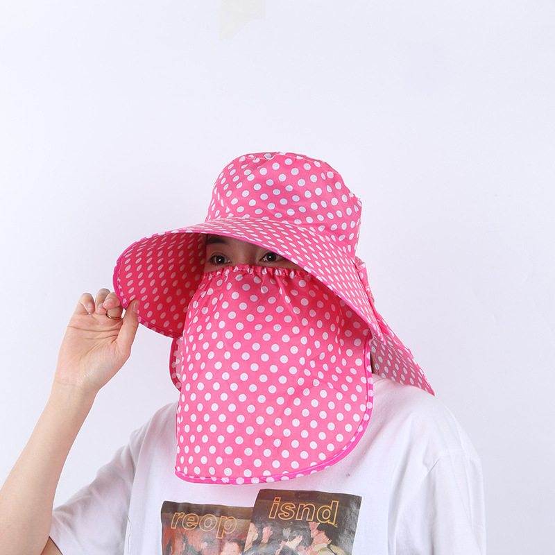 Summer Sun Hat Female Sun-Proof Face Cover Korean Style Big Brim Mom Hat Riding Face Care Sun Hat Tea Picking Hat