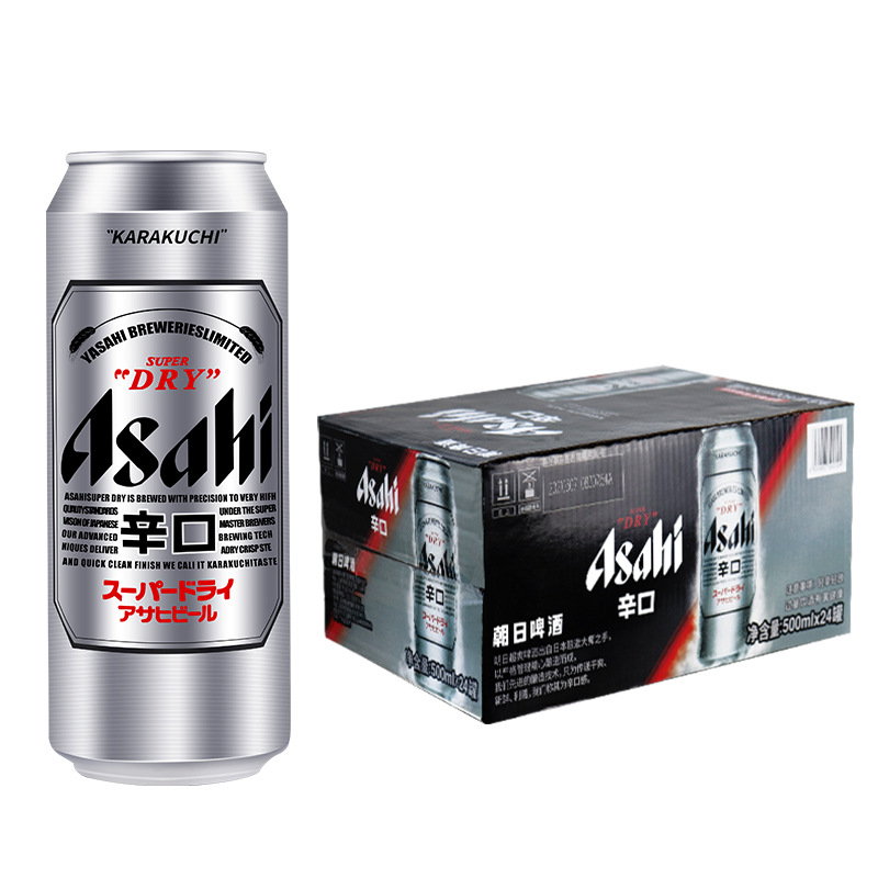asahi/朝日啤酒 超爽易拉罐装 500ml*24罐 整箱辛口 日本日式拉格