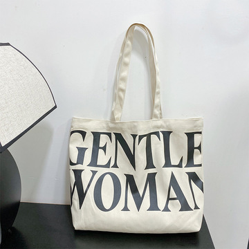 大容量帆布包包新款跨境高级感时尚通勤单肩托特包文艺手提袋女包