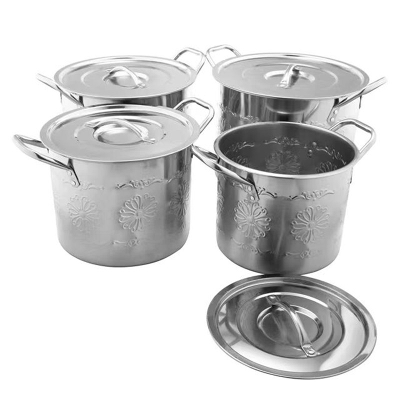 Stainless Steel Eight Pieces Set Pot 24-30cm Soup Bucket Steamer Combination 10 PCs Set Couscous Pot Cooking Pot Hengjin