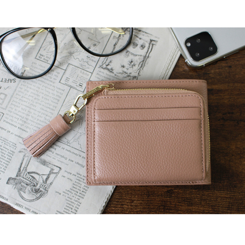 日式小钱包女短款新款搭扣二折流苏学生钱夹多卡位防消磁零钱包女