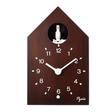 创意木制钟表小木屋时钟房屋形座钟电子钟礼品装饰座钟客厅壁挂钟