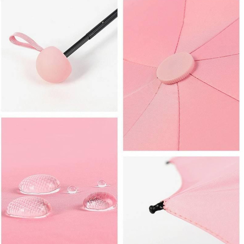 Pocket Vinyl Portable Manual Five-Fold Umbrella Folding Sun Umbrella Zipper Box Sun Umbrella Advertising Umbrella Wholesale