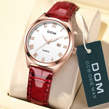 DOM 人气单品手表女小表盘小三针夜光防水石英女表韩版时尚腕表