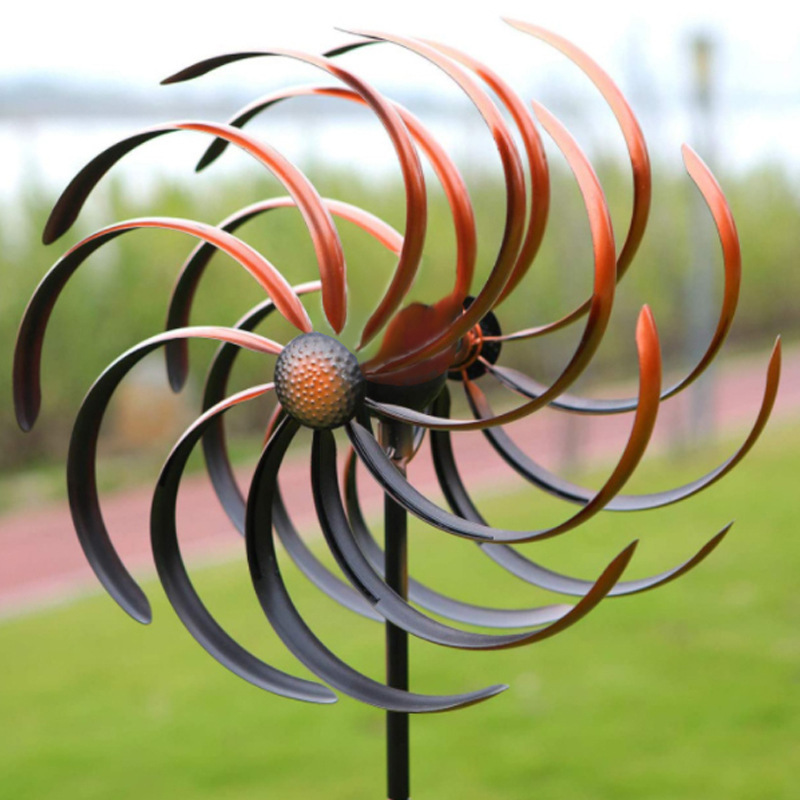 预售solar powered glass ball wind spinner风力玻璃球旋转风车