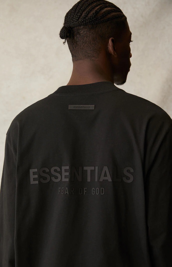 fear of god fog essentials新复线背后硅胶长袖卫衣落肩高街t恤