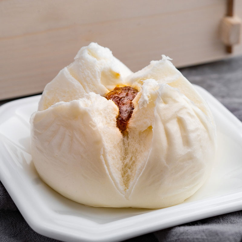 广式开口叉烧包正宗蜜汁广东大叉烧包商用冷冻半成品食材儿童早餐
