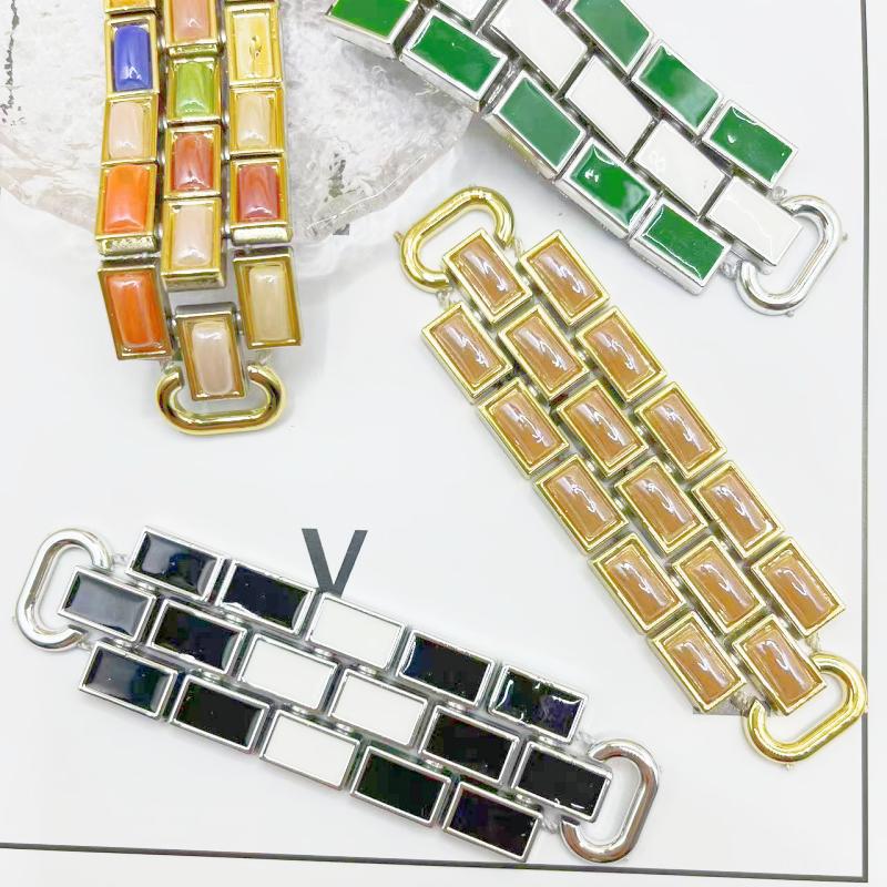 cross-border diy plastic drip shoe buckle clothes accessories chain uv a pair of buckles decorative buckle thread drill gang drill factory