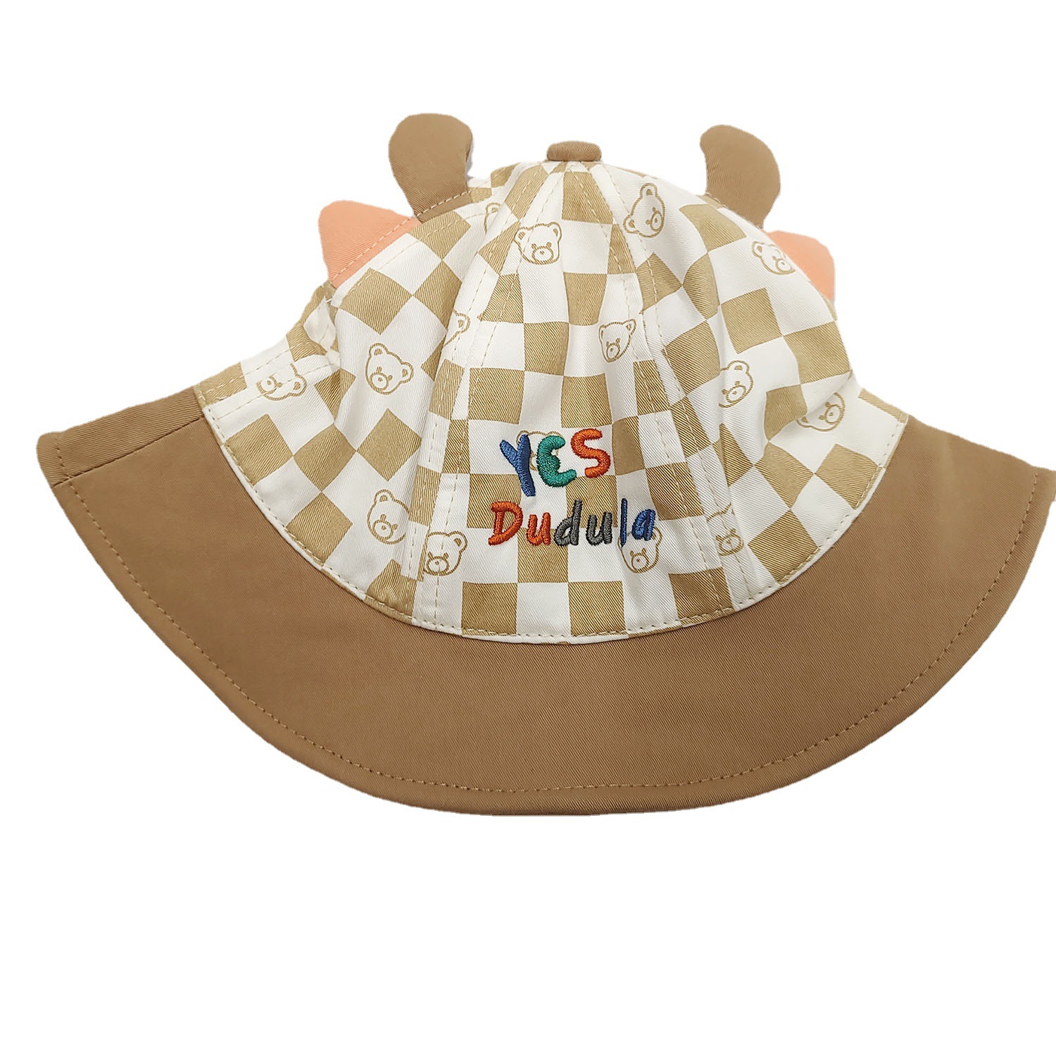 Children's Hat Bucket Hat Dudula Children's Bucket Hat Printed Bear Maze Grid Bucket Hat