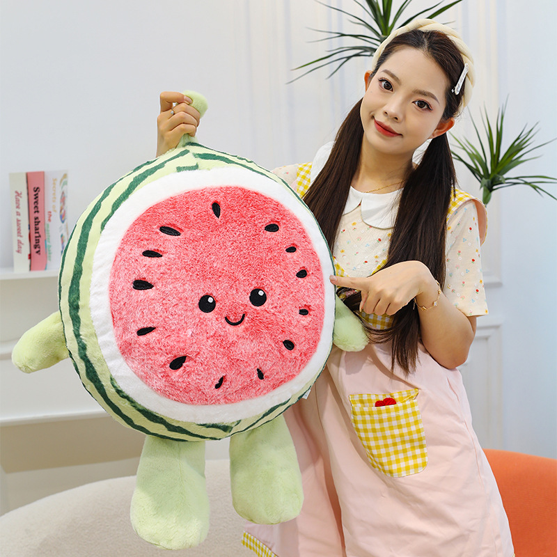 可爱西瓜抱枕床上沙发睡觉毛绒玩具卡通飘窗榻榻米宿舍靠枕送礼物