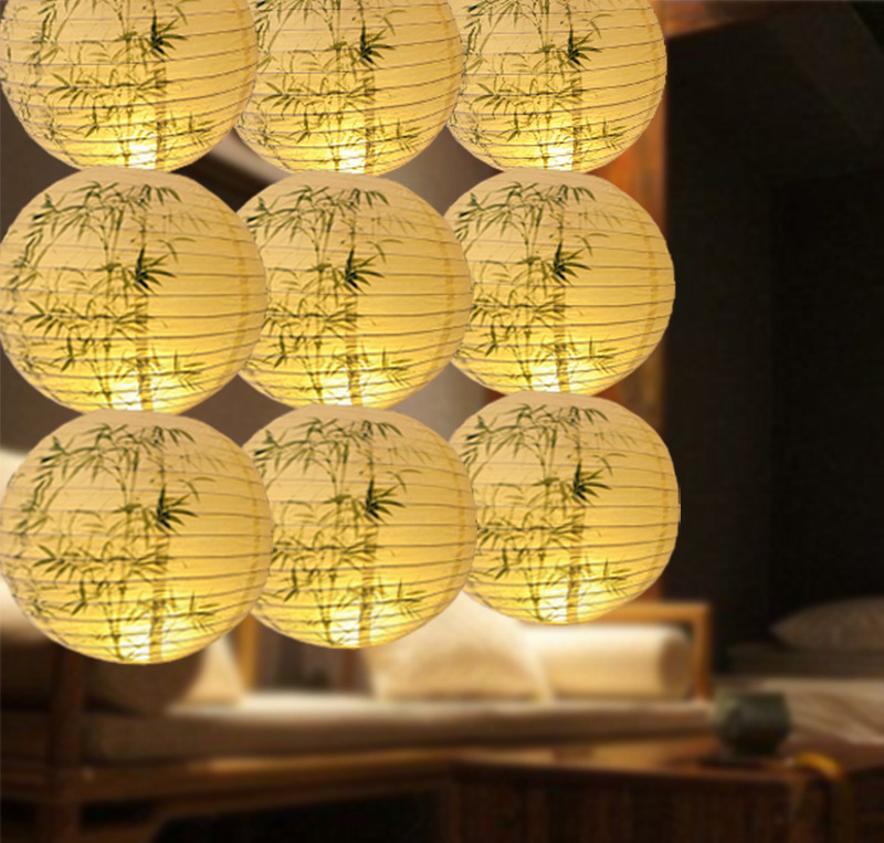 挂饰流苏节日纸灯笼国风古典传统梅兰竹菊罩古风汉服手绘纸灯罩