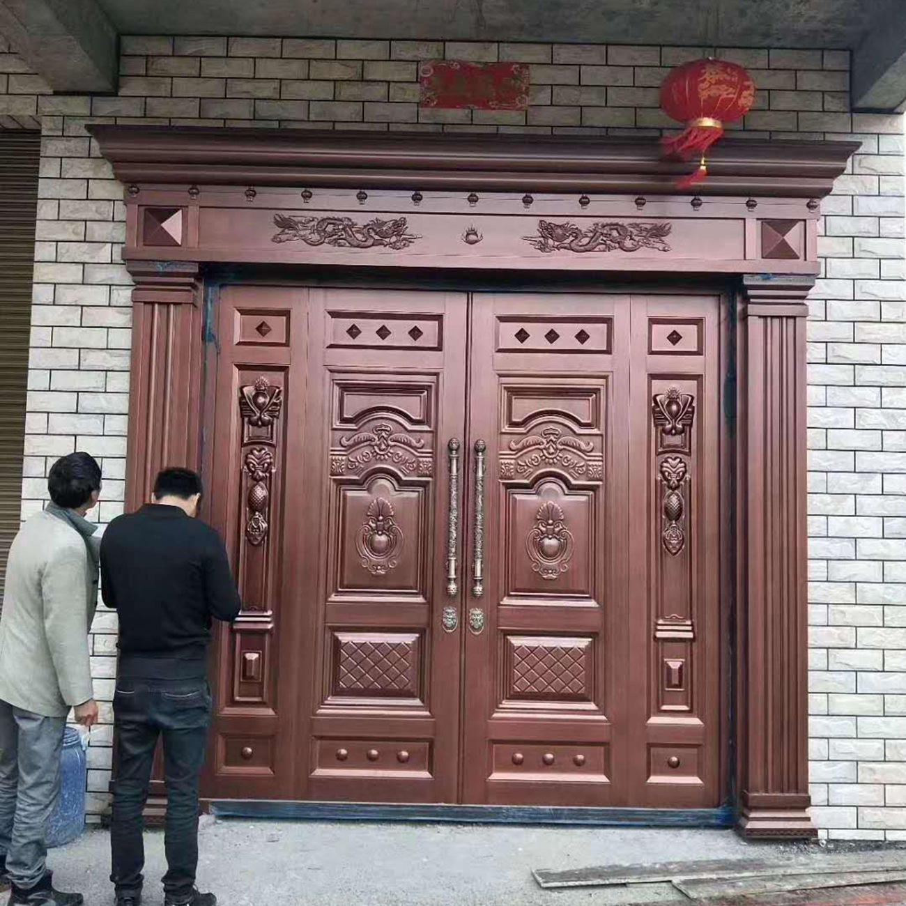 铜铝门进户入户铝合金仿铜门别墅大门工程门双开对开四开门防盗门
