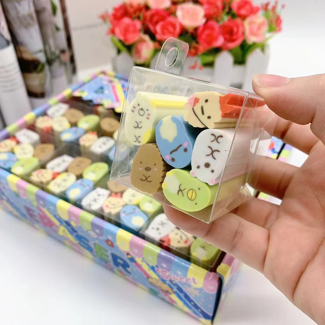 卡通角落生物学生橡皮擦 复仇者联盟可切橡皮 迷你小盒6个装奖品