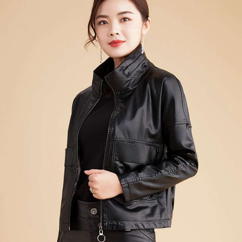 真皮皮衣外套女短款2021新款春秋绵羊皮海宁夹克修身韩版小外套潮