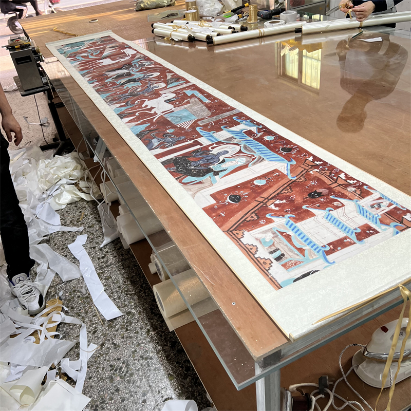 敦煌壁画 九色鹿壁画 鹿王本生故事画 高清微喷复制临摹范本装裱