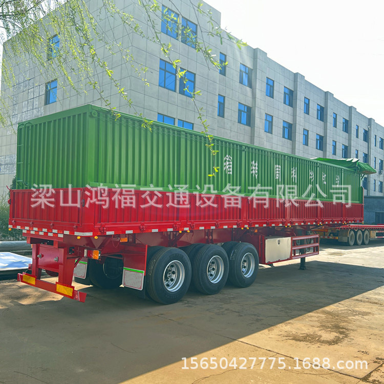 出口13米侧翻 标车侧翻自卸车 低平板半挂车 自卸半挂车-阿里巴巴